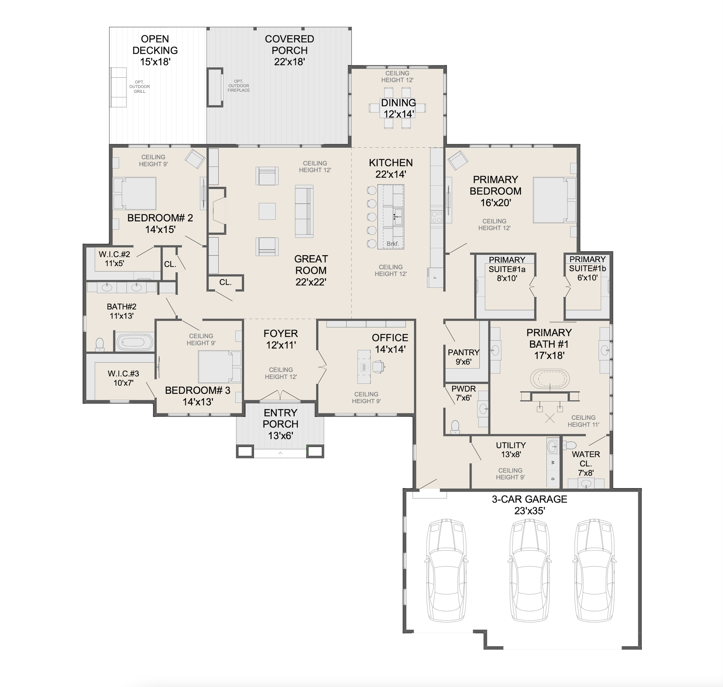 THE RIVERSTONE HOUSE 90, 3 сar, Right (Front Entry). Floor Plans for Family Houses, New House Plans
